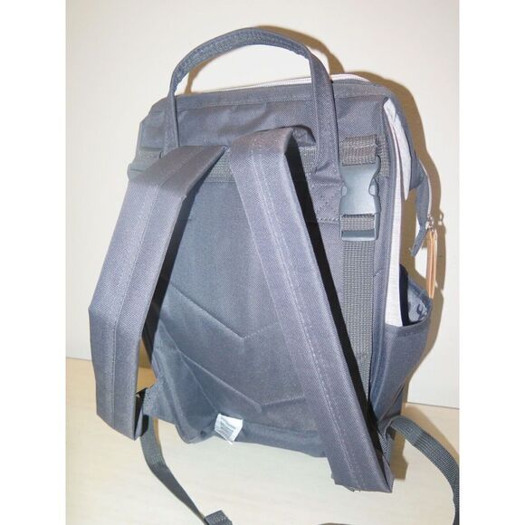 BB Gear Gray Unisex Mini Backpack Diaper Bag w/Adjustable Shoulder Straps - Picture 4 of 12